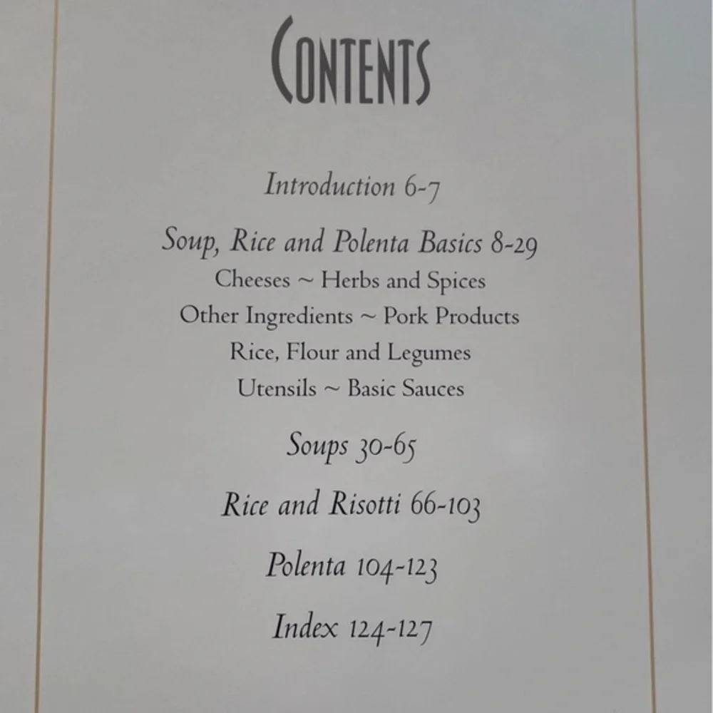 Vintage 90s Italian Soup Rice and Polenta Hard Cover Cookbook EUC